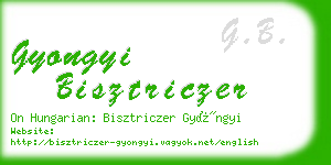 gyongyi bisztriczer business card